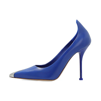 (W) Alexander McQueen Leather Pointed High Heels 'Blue'