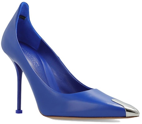 (Women) Alexander McQueen Leather Pointed High Heels 'Blue' 709996WHSWD4394 Order (Women) Alexander McQueen Leather Pointed High Heels 'Blue' 709996WHSWD4394