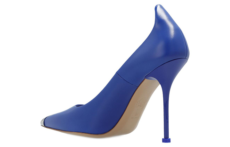 (W) Alexander McQueen Leather Pointed High Heels 'Blue' 圖 3