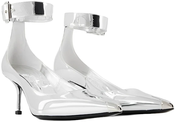 (Women) Alexander McQueen Leather Pointed Toe Buckle Stiletto 'Silver' 744483W4WG18100 Order (Women) Alexander McQueen Leather Pointed Toe Buckle Stiletto 'Silver' 744483W4WG18100