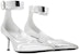 (W) Alexander McQueen Tumit Tinggi Kulit Bertumit Runcing 'Perak' 744483W4WG18100