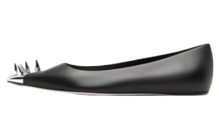 (Women) Alexander McQueen Leather Pointed Toe Slip-On 'Black' 651815WIA141081