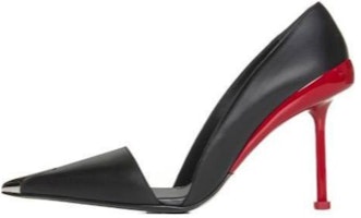 (Women) Alexander McQueen Leather Pointed Toe Slip-On Stiletto 'Black' 768104WIEA31695 (Women) Alexander McQueen Leather Pointed Toe Slip-On Stiletto 'Black' 768104WIEA31695