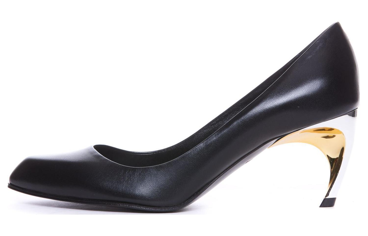 (Women) Alexander McQueen Leather Pointed Toe Slip-On Stiletto 6.5cm 'Black' 780687WIEX21399