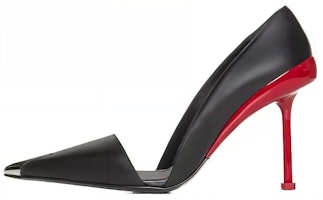 (Women) Alexander McQueen Leather Pointed Toe Slip-On Stiletto 'Black' 768104WIEA31695 (Women) Alexander McQueen Leather Pointed Toe Slip-On Stiletto 'Black' 768104WIEA31695