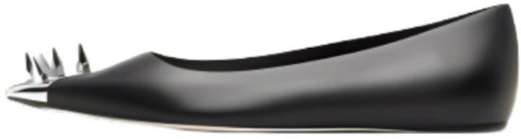 (Women) Alexander McQueen Leather Pointed Toe Slip-On 'Black' 651815WIA141081 (Women) Alexander McQueen Leather Pointed Toe Slip-On 'Black' 651815WIA141081