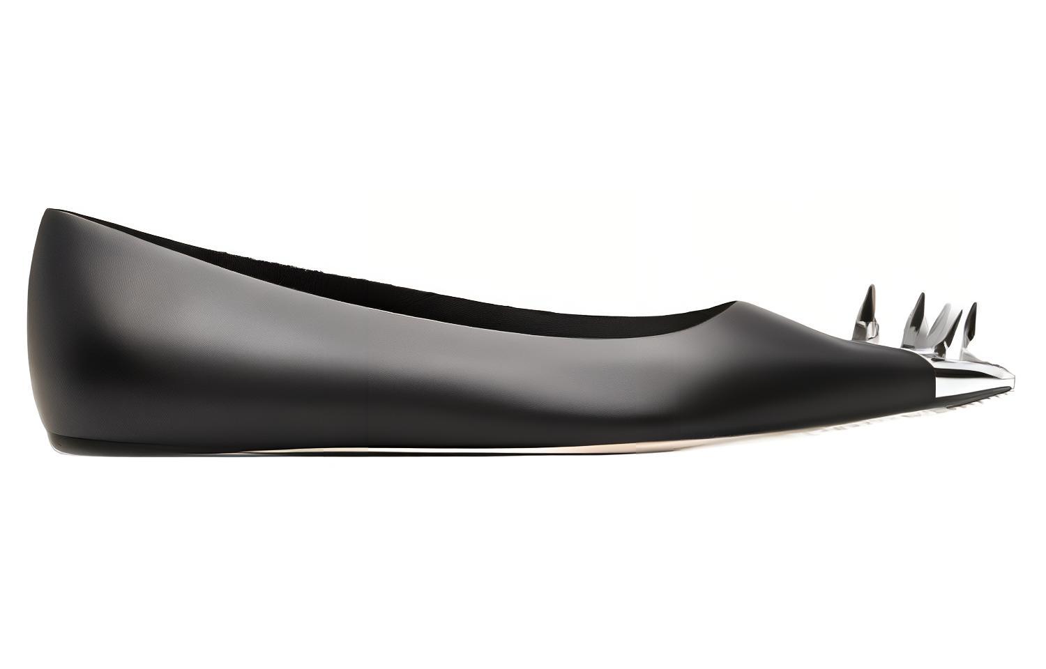 Order (Women) Alexander McQueen Leather Pointed Toe Slip-On 'Black' 651815WIA141081