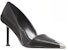 (W) Alexander McQueen Kulit Tumit Runcing Slip-On Hitam 'Stiletto Selesa Anti-Gelincir' 768104WIEA31081
