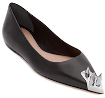 Shop (Women) Alexander McQueen Leather Pointed Toe Slip-On 'Black' 651815WIA141081