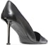 Shop (W) Alexander McQueen Kulit Tumit Runcing Slip-On Hitam 'Stiletto Selesa Anti-Gelincir' 768104WIEA31081