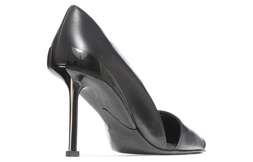 Shop (W) Alexander McQueen Leren Puntige Slip-On Zwart ''Comfortabele Antislip Hoge Hak'' 768104WIEA31081
