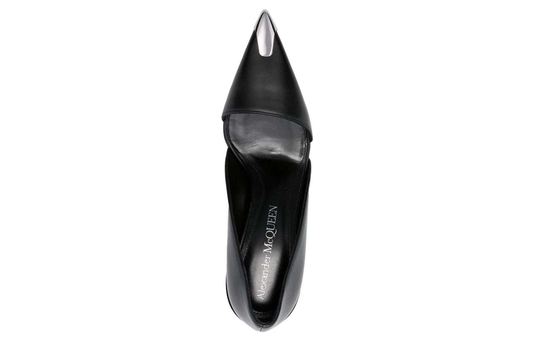 Purchase (W) Alexander McQueen Leren Puntige Slip-On Zwart ''Comfortabele Antislip Hoge Hak'' 768104WIEA31081