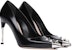 (W) Alexander McQueen Kasut Tumit Kulit Hitam 'Kesederhanaan Elegan Stiletto' 633504WHV7B1081