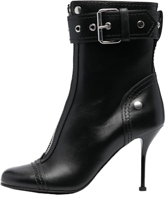 (Women) Alexander McQueen Leather Round Toe Stiletto Ankle Boot 'Black' 757505WIDR3 Buy (Women) Alexander McQueen Leather Round Toe Stiletto Ankle Boot 'Black' 757505WIDR3
