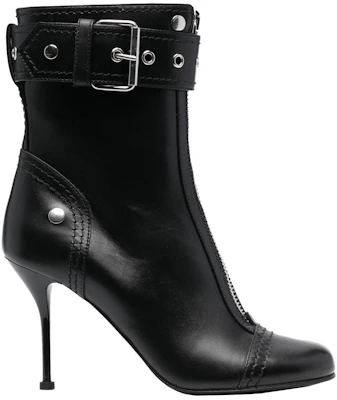 (W) Stivaletto Tacco Stiletto in Pelle Alexander McQueen Punta Tonda ''Nero'' 757505WIDR3 Order (W) Stivaletto Tacco Stiletto in Pelle Alexander McQueen Punta Tonda ''Nero'' 757505WIDR3