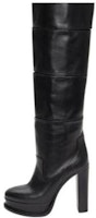(Women) Alexander McQueen Leather Round Toe Tall Boots 'Black' 745241WIDR21000 (Women) Alexander McQueen Leather Round Toe Tall Boots 'Black' 745241WIDR21000