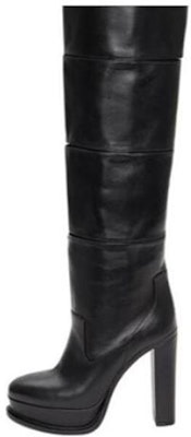 (Women) Alexander McQueen Leather Round Toe Tall Boots 'Black' 745241WIDR21000 Buy (Women) Alexander McQueen Leather Round Toe Tall Boots 'Black' 745241WIDR21000