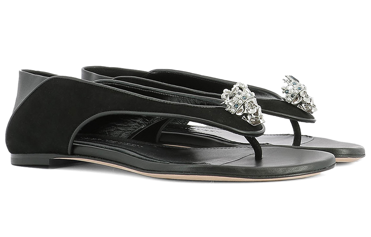 Order (W) Sandalia de Cuero Alexander McQueen 'Negra' 462274WHI6C1000