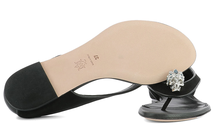 Lookbook (W) Sandalia de Cuero Alexander McQueen 'Negra' 462274WHI6C1000