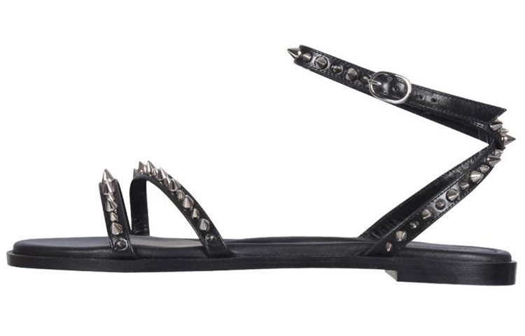 (Women) Alexander McQueen Leather Sandal 'Black' 697145WIC711081