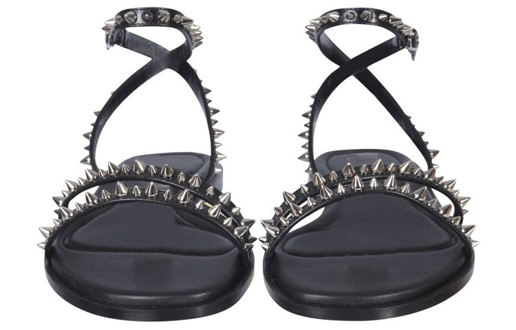 Lookbook (W) 알렉산더 맥퀸 블랙 레더 샌들 697145WIC711081