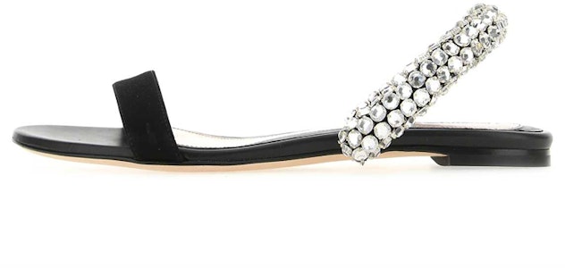 (W) アレクサンダー・マックイーン レディース レザーサンダル "ブラック装飾ストラップ" 633499WHV6B1064 Buy (W) アレクサンダー・マックイーン レディース レザーサンダル "ブラック装飾ストラップ" 633499WHV6B1064