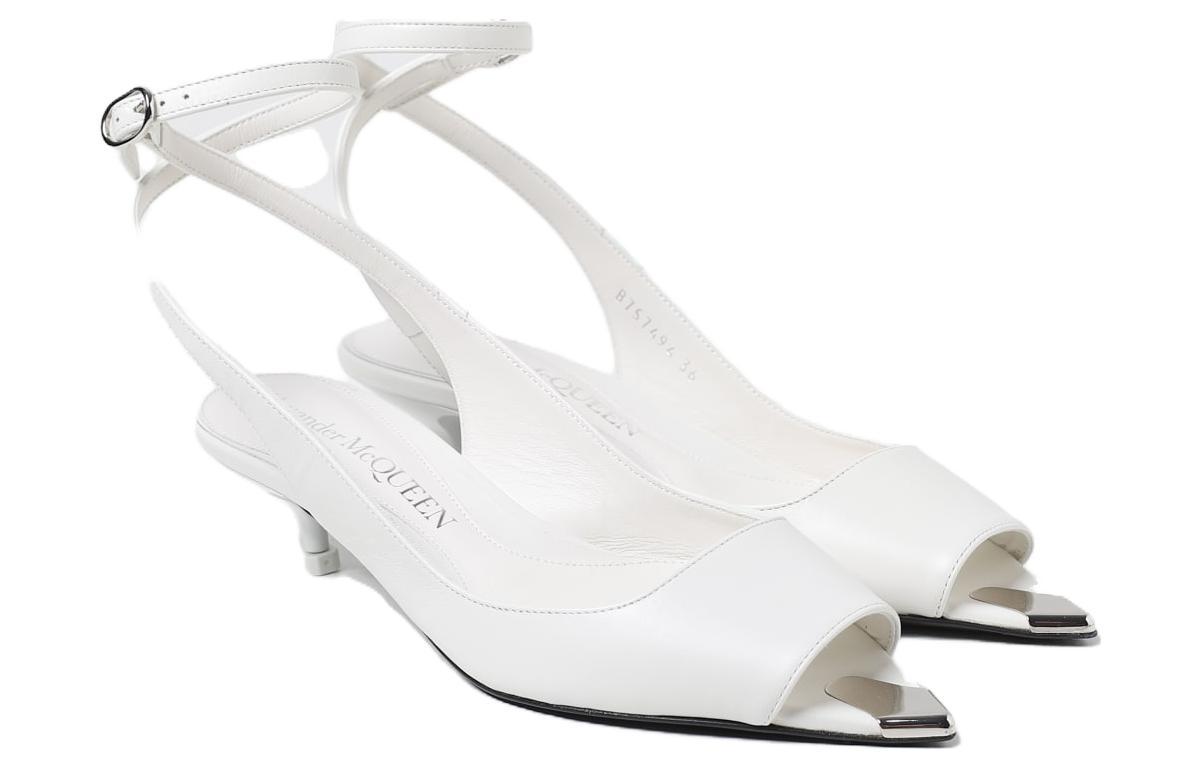 Lookbook (W) アレキサンダー・マックイーン 白バックルレザーサンダル 757494WIEA19359