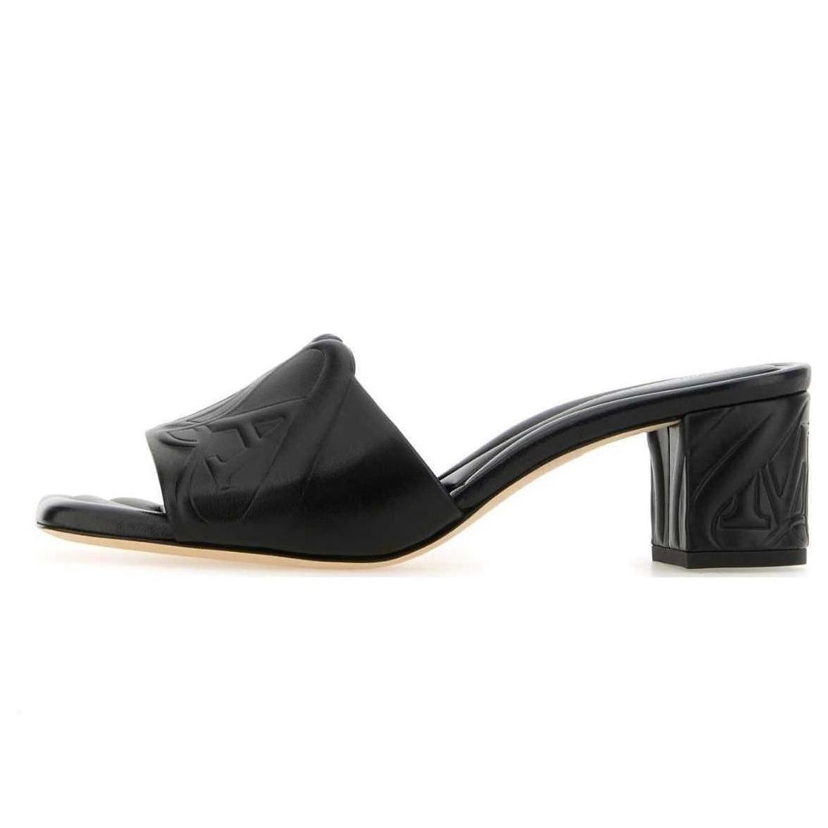(Women) Alexander McQueen Leather Sandals 'Black' 780713WIEAD1000