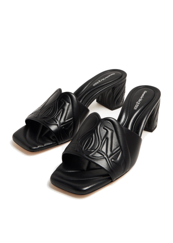 Lookbook (W) Alexander McQueen Leren Sandalen ''Zwart'' 780713WIEAD1000