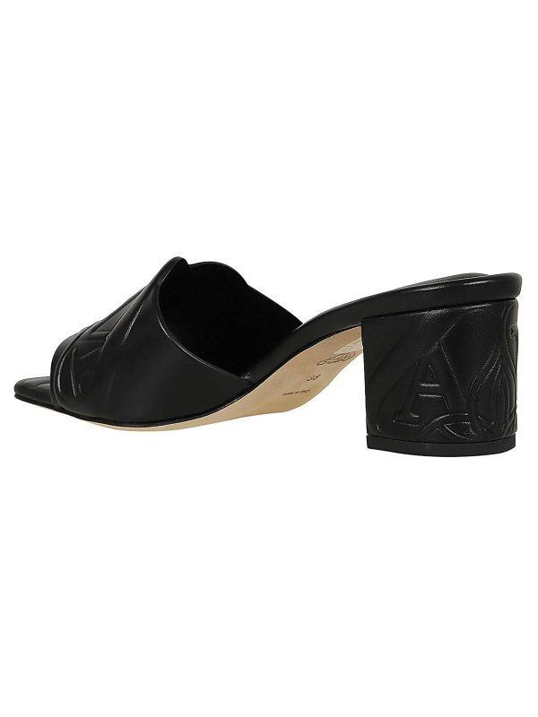Shop (W) Alexander McQueen Leren Sandalen ''Zwart'' 780713WIEAD1000