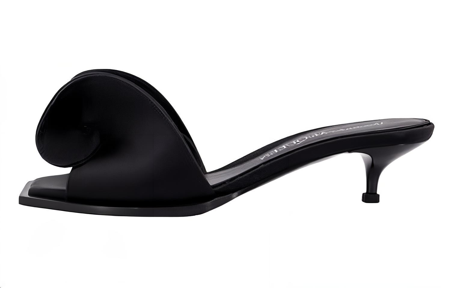 (Women) Alexander McQueen Leather Slide 'Black Comfort Fashion' 780761W4EM01000