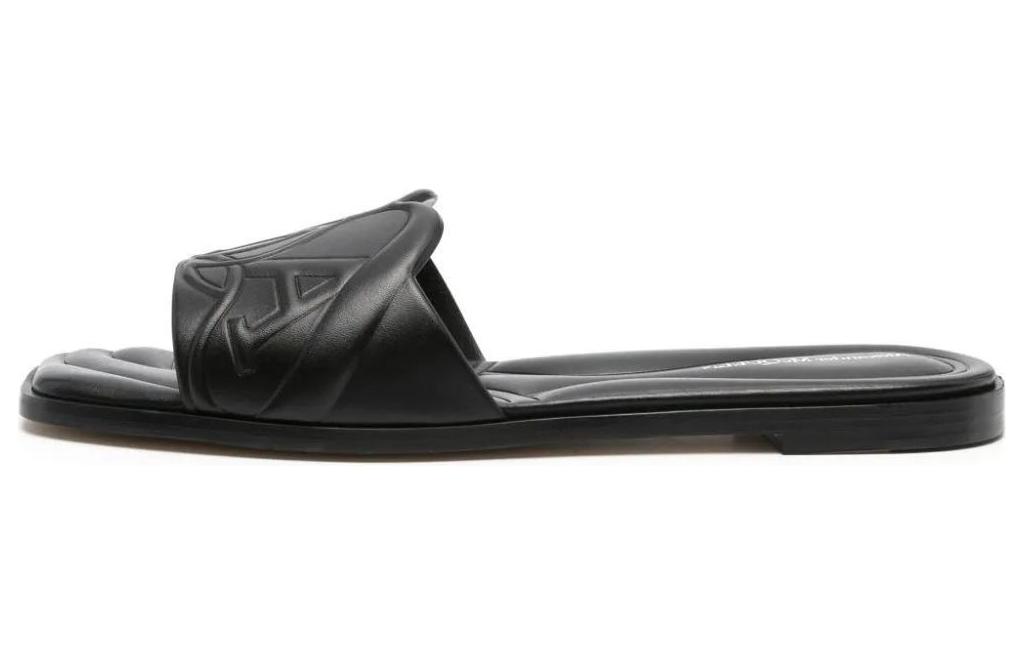 (Women) Alexander McQueen Leather Slide 'Black Fashion' 780714WIEAD