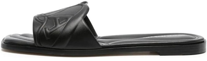 (Women) Alexander McQueen Leather Slide 'Black Fashion' 780714WIEAD (Women) Alexander McQueen Leather Slide 'Black Fashion' 780714WIEAD