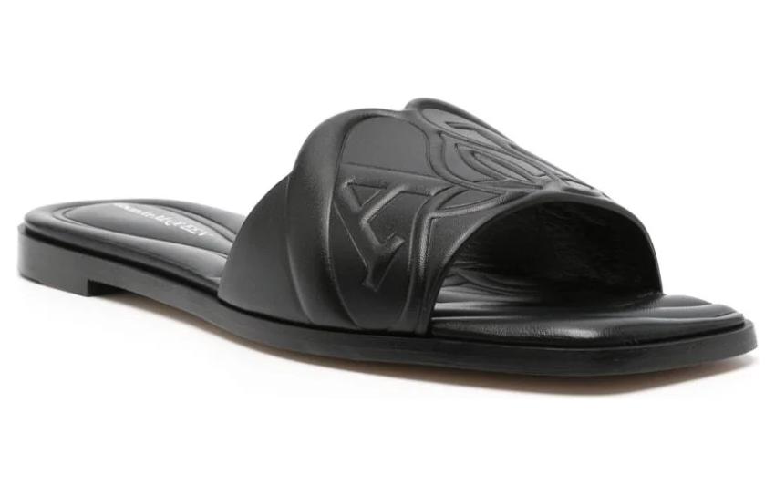 (W) Alexander McQueen Leather Slide 'Black Fashion' 圖 3