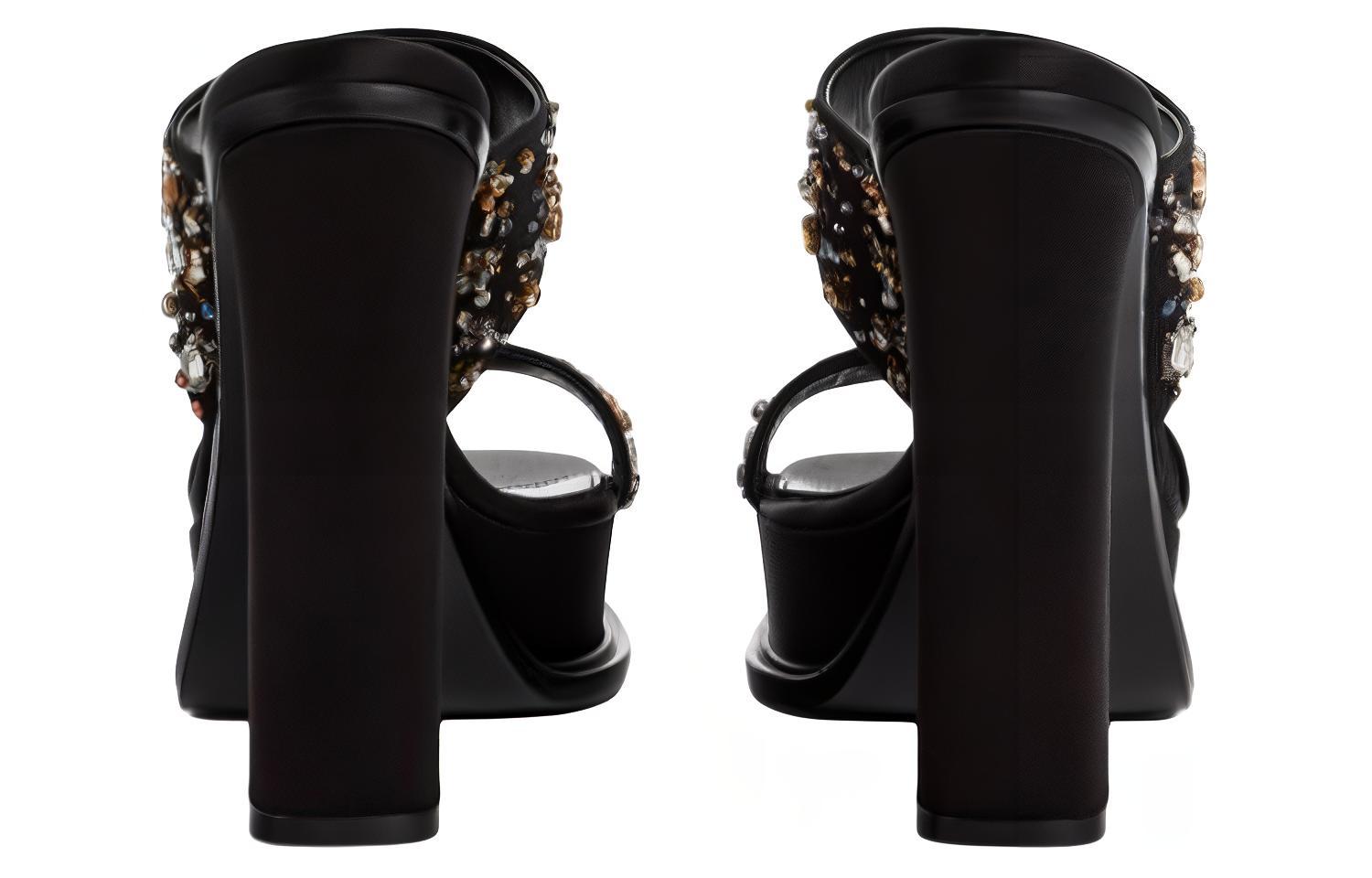 (W) Alexander McQueen Leather Slide 'Black Simplistic' 圖 3