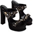 Shop (W) Alexander McQueen Selipar Kulit 'Hitam Ringkas' 734991W4SBG1049