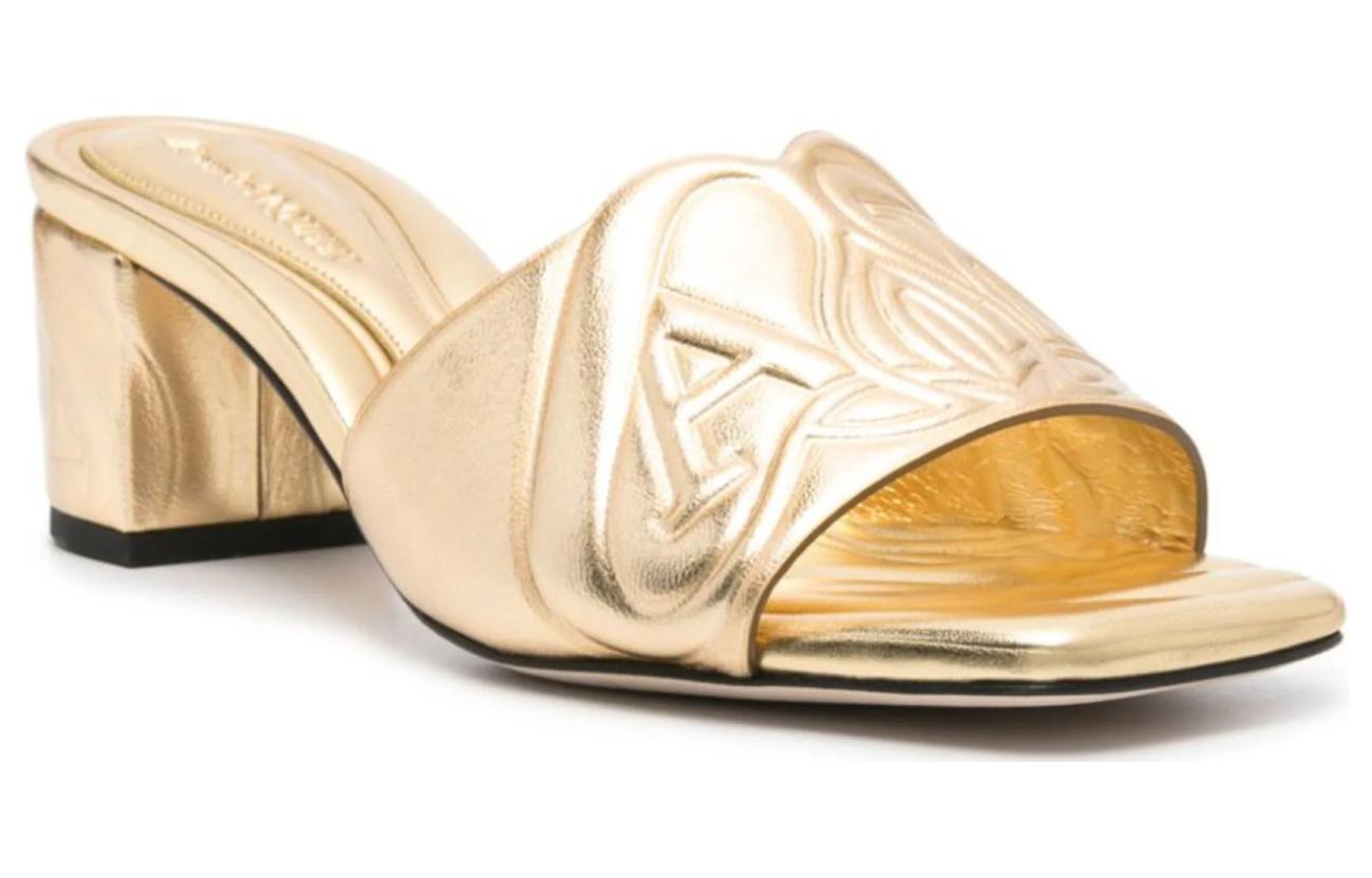 Order (W) Ciabatta in Pelle Alexander McQueen ''Oro'' 780713WIF138000