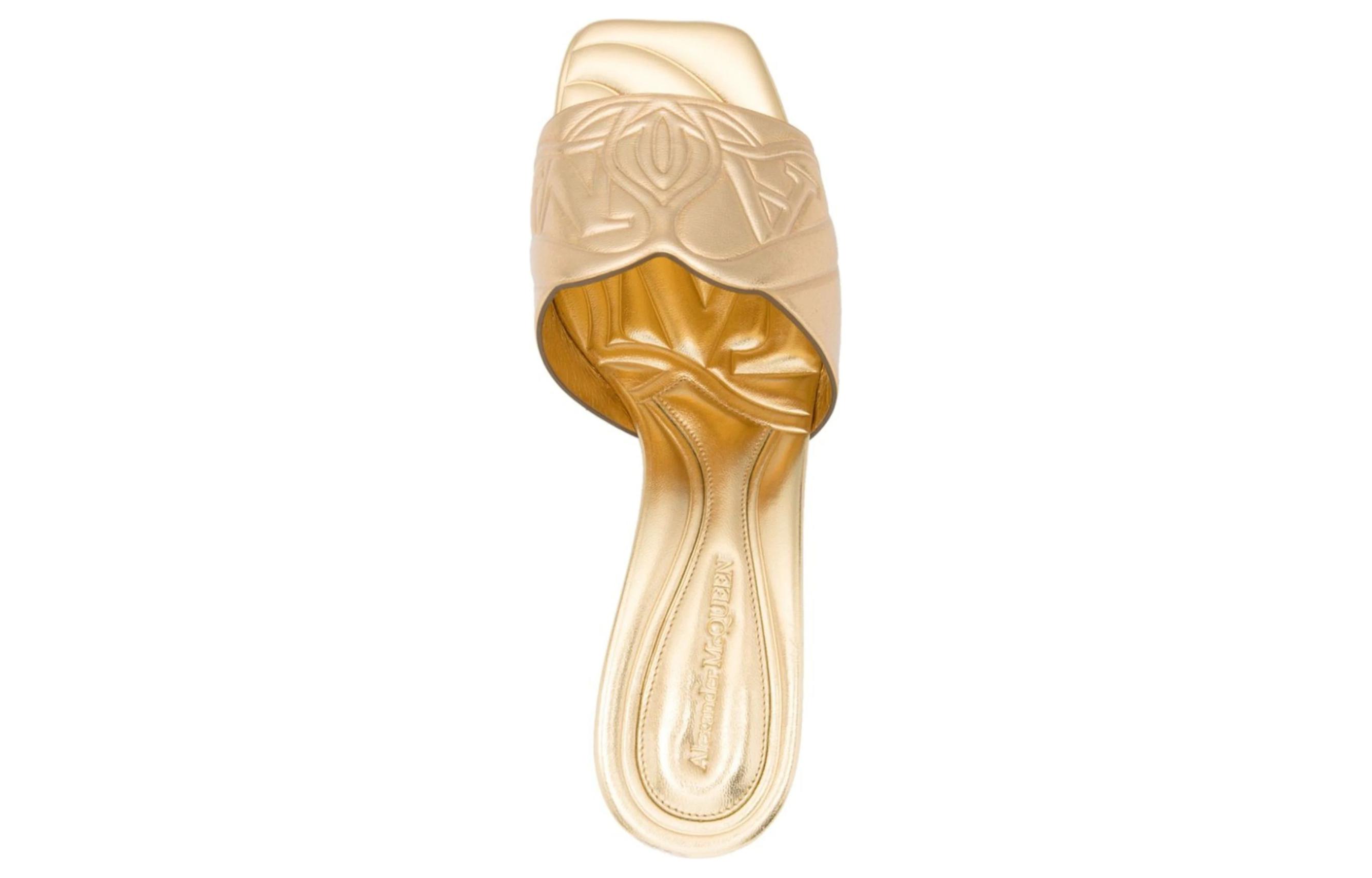 Shop (W) Ciabatta in Pelle Alexander McQueen ''Oro'' 780713WIF138000