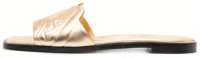 (Women) Alexander McQueen Leather Slide 'Gold Fashion' 780714WIF138000 (Women) Alexander McQueen Leather Slide 'Gold Fashion' 780714WIF138000