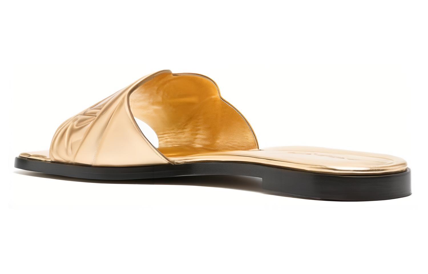 Shop (W) Claquettes en Cuir Alexander McQueen ''Gold Fashion'' 780714WIF138000