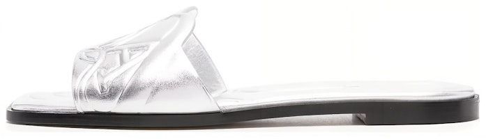 (Women) Alexander McQueen Leather Slide 'Silver Comfort' 780714WIF138100 (Women) Alexander McQueen Leather Slide 'Silver Comfort' 780714WIF138100