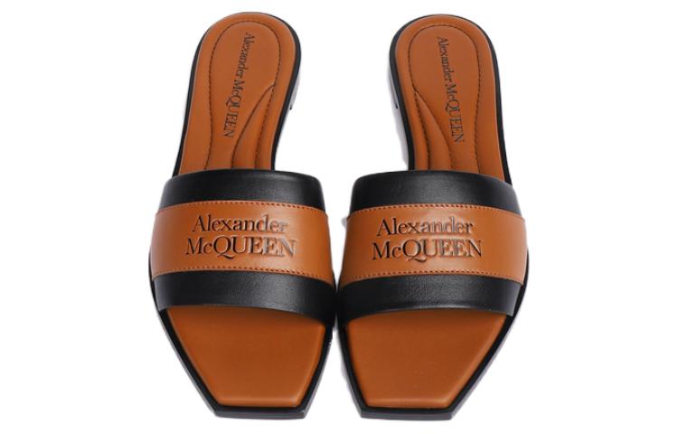 Details for (W) Alexander McQueen Leren Slipper ''Tan Comfort'' 651902WHZX11005
