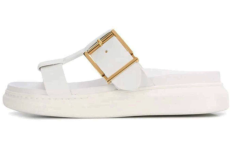 (Women) Alexander McQueen Leather Slide 'Versatile Fashion White' 621830WHXZB9522