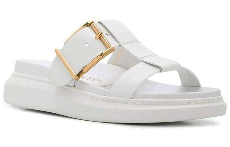 Order (W) Alexander McQueen Leren Slippers ''Veelzijdig Fashion Wit'' 621830WHXZB9522