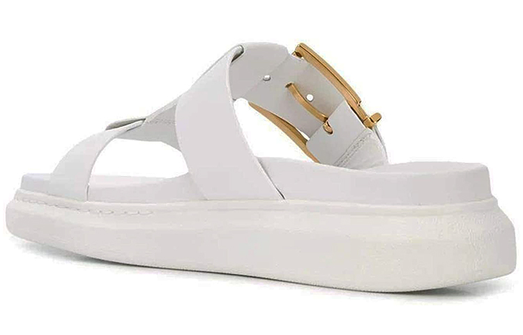 Lookbook (W) Alexander McQueen Leren Slippers ''Veelzijdig Fashion Wit'' 621830WHXZB9522