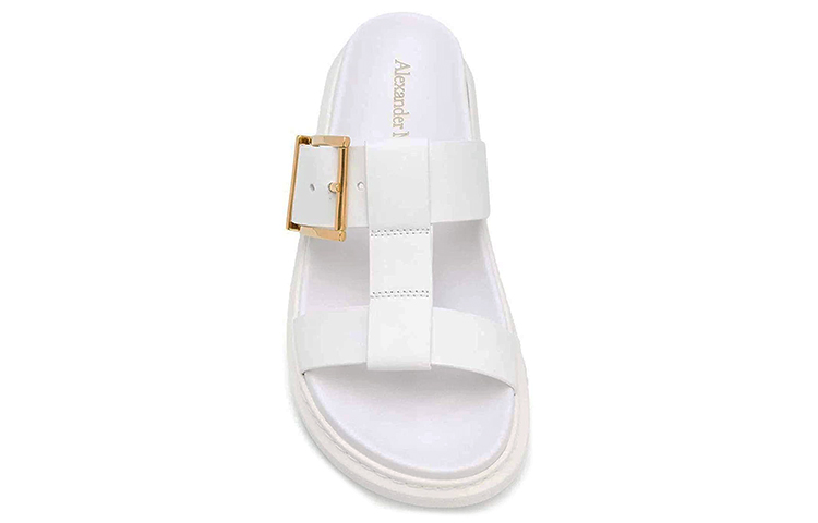Shop (W) Alexander McQueen Leren Slippers ''Veelzijdig Fashion Wit'' 621830WHXZB9522