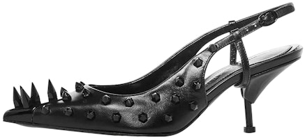 (Women) Alexander McQueen Leather Slides 'Black Fashion' 708050WIC741000 (Women) Alexander McQueen Leather Slides 'Black Fashion' 708050WIC741000