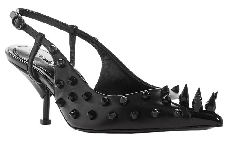 Order (W) Alexander McQueen Selipar Kulit 'Black Fashion' 708050WIC741000