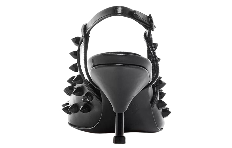 Shop (W) Alexander McQueen Selipar Kulit 'Black Fashion' 708050WIC741000