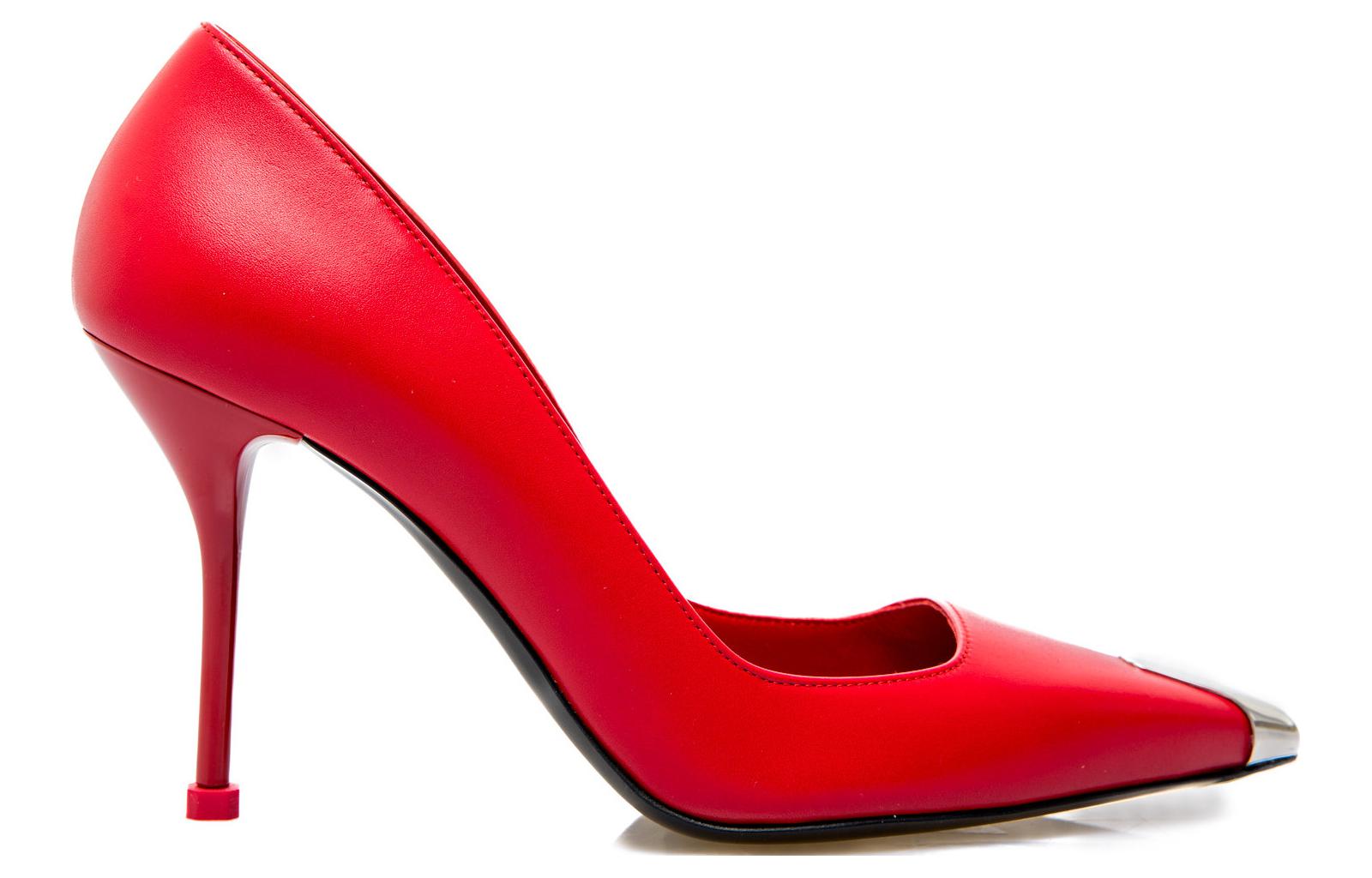 Order (Women) Alexander McQueen Leather Slip-On 'Red High Heel' 757495WIEA16088
